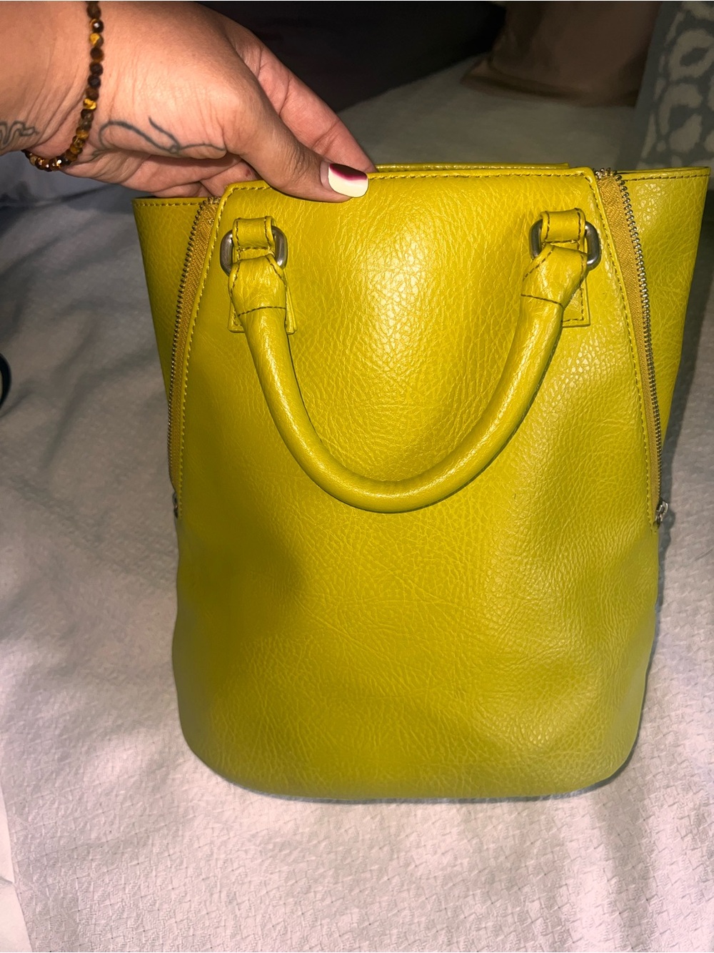 Matt & Nat Chartreuse Bucket Bag with strap - Picture 3 of 11